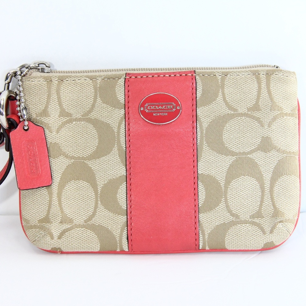 Coach Signature Logo Wristlet Clutch Travel bag - Picture 2 of 8